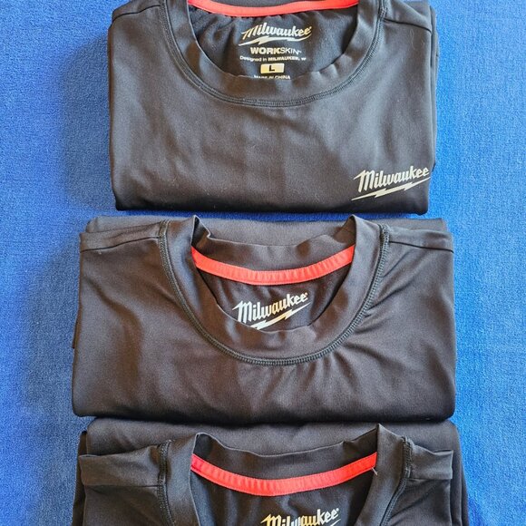 Milwaukee Men's Long Sleeve WORKSKIN Black Shirts, #3, XL AND L - Picture 1 of 2